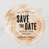 Rustic Wood Wedding QR code website Save the date Kaart (Voorkant / Achterkant)