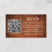 Rustic Wood Wedding QR Foto RSVP Informatiekaartje (Voorkant)
