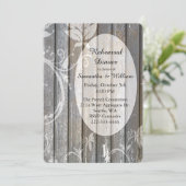 Rustic Wood Wedding Rehearsal Dinner Uitnodiging (Staand voorkant)