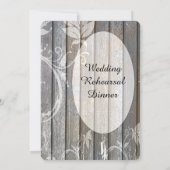 Rustic Wood Wedding Rehearsal Dinner Uitnodiging (Achterkant)