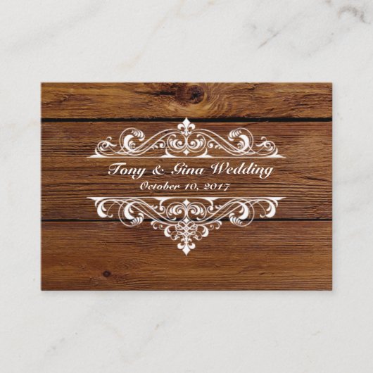 Rustic Wood Wedding RSVP-kaart Informatiekaartje (Voorkant)