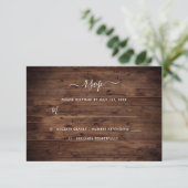 Rustic Wood Wedding RSVP-kaart RSVP Kaartje (Staand voorkant)