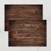 Rustic Wood Wedding RSVP-kaart RSVP Kaartje (Voorkant / Achterkant)