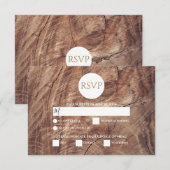 Rustic Wood Wedding RSVP-kaarten RSVP Kaartje (Voorkant / Achterkant)