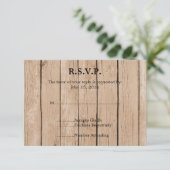 Rustic Wood Wedding RSVP Kaartje (Staand voorkant)
