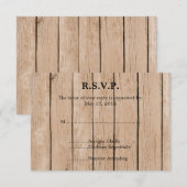 Rustic Wood Wedding RSVP Kaartje (Voorkant / Achterkant)