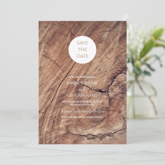 Rustic Wood Wedding Save The Date (Staand voorkant)