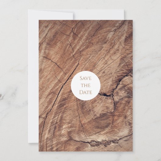 Rustic Wood Wedding Save The Date (Achterkant)