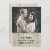 Rustic Wood Wedding Save the Date Announding Kaart (Voorkant / Achterkant)