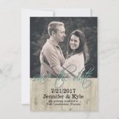 Rustic Wood Wedding Save the Date Announding Kaart (Voorkant)