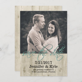 Rustic Wood Wedding Save the Date Announding Kaart