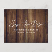 Rustic Wood Wedding Save the Date Briefkaart (Voorkant)