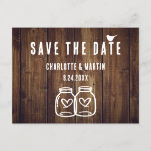 Rustic Wood Wedding Save the Date Briefkaart