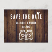 Rustic Wood Wedding Save the Date Briefkaart (Voorkant)
