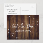 Rustic Wood Wedding Save the Date Briefkaart (Voorkant / Achterkant)