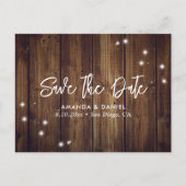 Rustic Wood Wedding Save the Date Briefkaart (Voorkant)