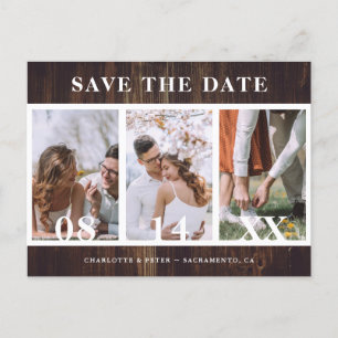 Rustic Wood Wedding Save the Date Briefkaarten