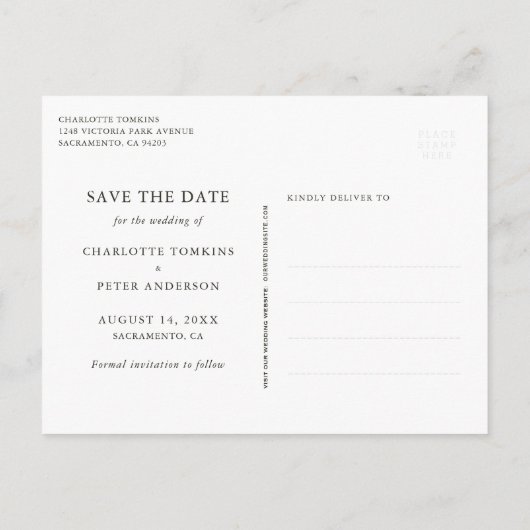 Rustic Wood Wedding Save the Date Briefkaarten (Achterkant)