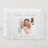 Rustic Wood Wedding Save the Date Decoupage (Achterkant)