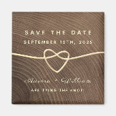 Rustic Wood Wedding Save the Date Invitation Magne Magneet (Voorkant)