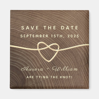 Rustic Wood Wedding Save the Date Invitation Magne Magneet