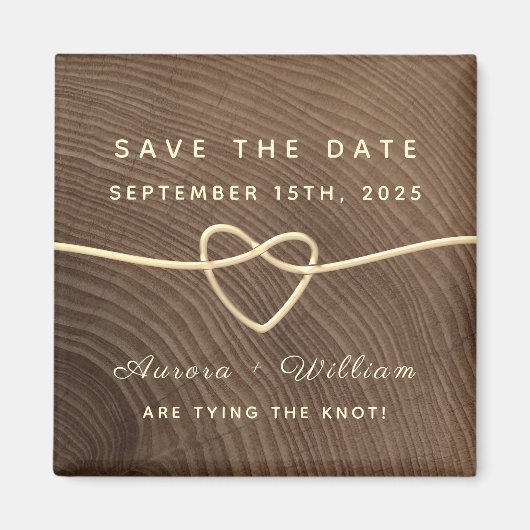 Rustic Wood Wedding Save the Date Invitation Magne Magneet (Voorkant)