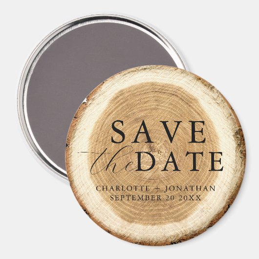 Rustic Wood Wedding Save the Date Magnet (Voorkant / Achterkant)