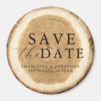 Rustic Wood Wedding Save the Date Magnet