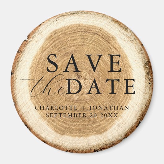 Rustic Wood Wedding Save the Date Magnet (Voorkant)