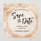 Rustic Wood Wedding Save the date met website Inv Kaart (Voorkant / Achterkant)