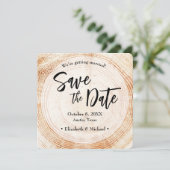 Rustic Wood Wedding Save the date met website Inv Kaart (Staand voorkant)