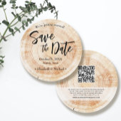 Rustic Wood Wedding Save the date met website Inv Kaart