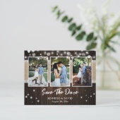 Rustic Wood Wedding Save the Date Photo Briefkaart (Staand voorkant)