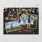Rustic Wood Wedding Save the Date Photo Briefkaart (Voorkant)