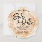 Rustic Wood Wedding Save the date QR code Kaart (Voorkant)