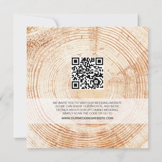 Rustic Wood Wedding Save the date with website Inv Kaart (Achterkant)