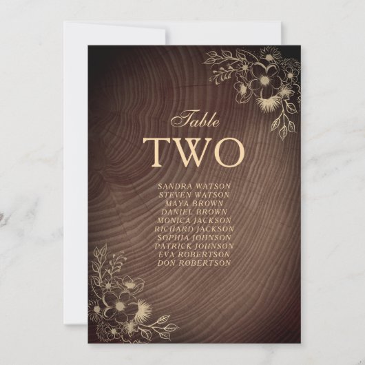 Rustic Wood Wedding Seating Chart (Voorkant)