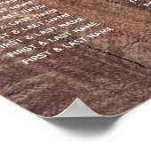 Rustic Wood Wedding Seating Chart Poster (Hoek)