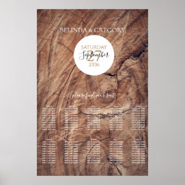 Rustic Wood Wedding Seating Chart Poster
