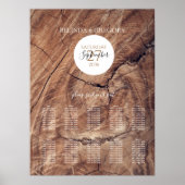 Rustic Wood Wedding Seating Chart Poster (Voorkant)