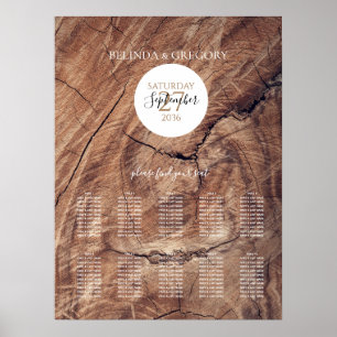 Rustic Wood Wedding Seating Chart Poster