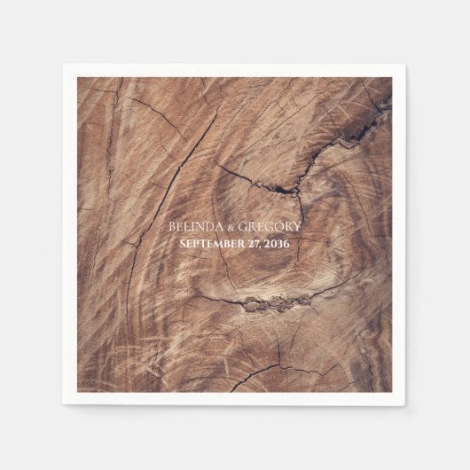 Rustic Wood Wedding Servet (Voorkant)