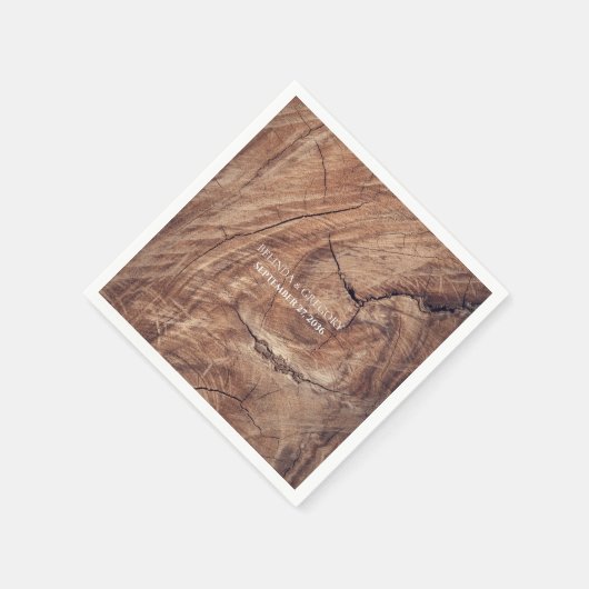 Rustic Wood Wedding Servet (Hoek)