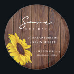 Rustic Wood Wedding Sunflower Save the Date Magneet<br><div class="desc">Eenvoudig en elegant bijtend zijn de woorden die ik zou gebruiken om dit te beschrijven sparen de magneet van de Datum.. met één enkele zonnebloem, over een bijtend houtontwerp, dat door elegante manuscriptkalligrafie wordt omringd. Dit unieke boho-ontwerp is een leuke manier om je verloving aan te kondigen en het podium...</div>
