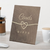 Rustic Wood Wedding Tabletop Sign Reclamebord Met Voetstuk (Insitu)