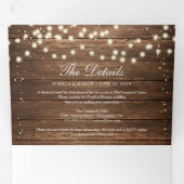 Rustic Wood Wedding Tri-Fold Invitations RSVP Drieluik Uitnodiging (Binnenzijde eerst)
