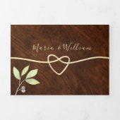 Rustic Wood Wedding Tri-Fold Uitnodiging (Cover)