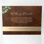 Rustic Wood Wedding Tri-Fold Uitnodiging (Binnenzijde eerst)