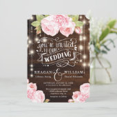 Rustic Wood Wedding  Typografie Kaart (Staand voorkant)