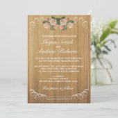 Rustic Wood Wedding Uitnodiging (Staand voorkant)